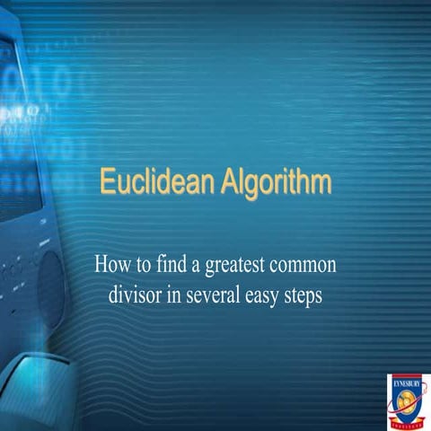 GCD.ppt for mathematics learning. Can be of use for college algebra | PPT image.