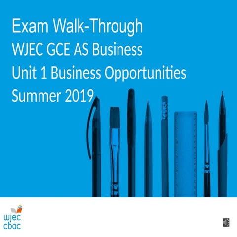 Comprehensive Walk-Through of WJEC GCE AS Business Unit 1 Exam Paper | PPTX