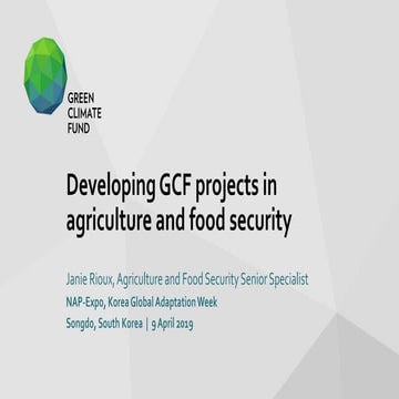 GCF agriculture session- NAP Expo 2019