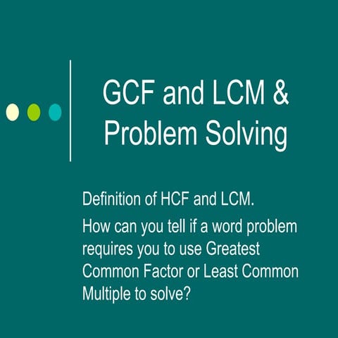Gcf Lcm Word Problems