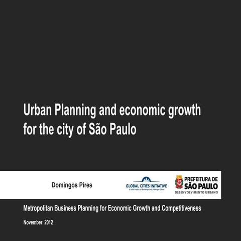 Domingos Pires | Urban planning and economic growth for the city of São Pa…