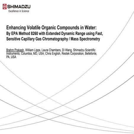 Enhancing Volatile Organic Compounds in Water 