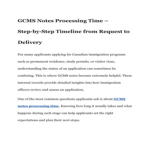 GCMS Notes Processing Time – Step-by-Step Timeline from Request to ...