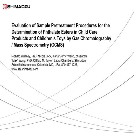 Evaluation of Sample Pretreatment Procedures for the Determination of Phthala...