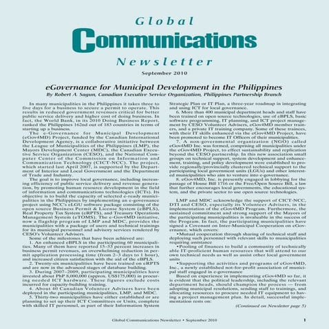 Global Communications Newsletter, September 2010