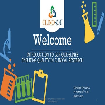 Introduction to Good Clinical Practice (GCP) Guidelines: Ensuring Quality in ...