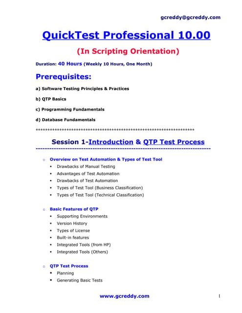 QTP Training