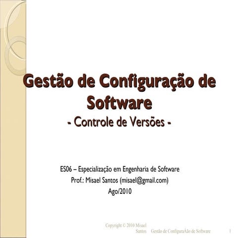GCS - Aula 07 - Sistemas de Controle de Versões