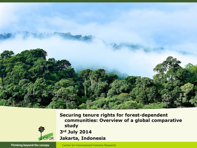 Securing tenure rights for forest-dependent communities: Overview of a global comparative study