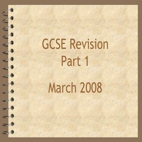 GCSE Exam Revision 2008