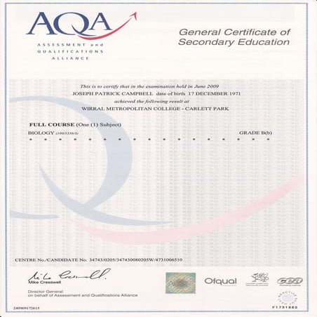 GCSE Biology [summer 2009]