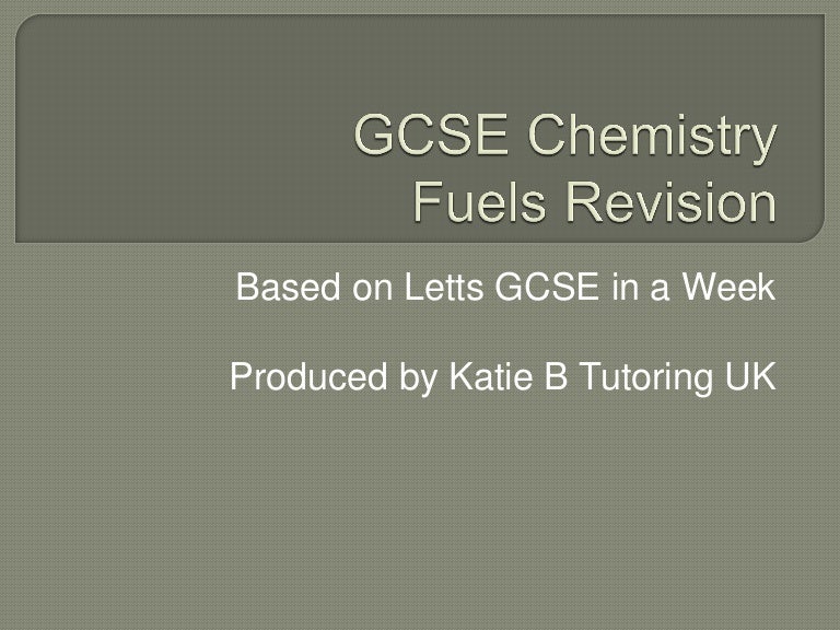 GCSE Chemistry Fuels Revision