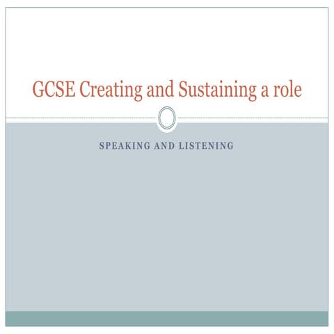 GCSE Speaking And Listening CA