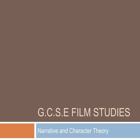 Gcse film   narrative and character