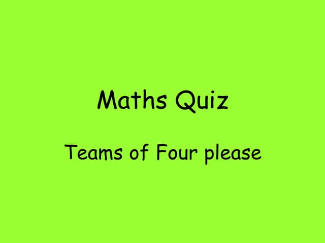 GCSE Foundation Revision Quiz