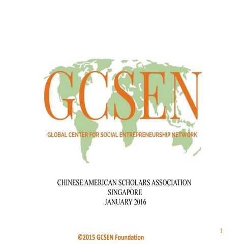 GCSEN Foundation - Presentation on Social Entrepreneurship - Start Up to Tran...