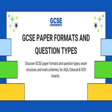 Want to understand GCSE paper formats and question types more clearly ...