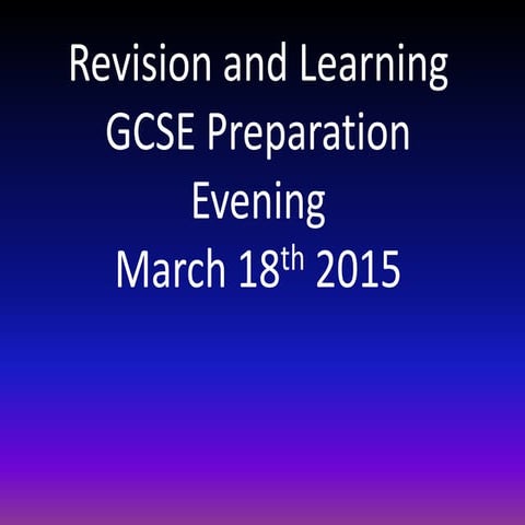 Gcse preparation for exams 2015final2