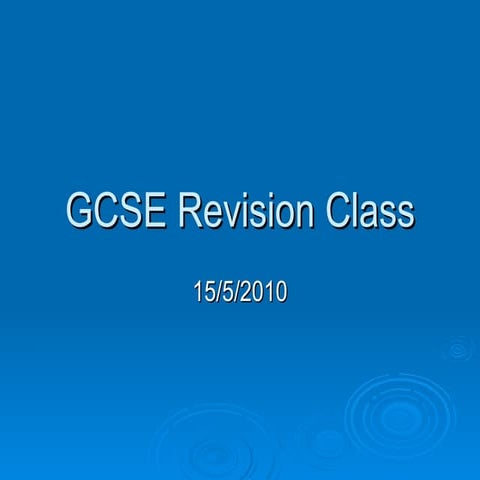 Gcse revision class