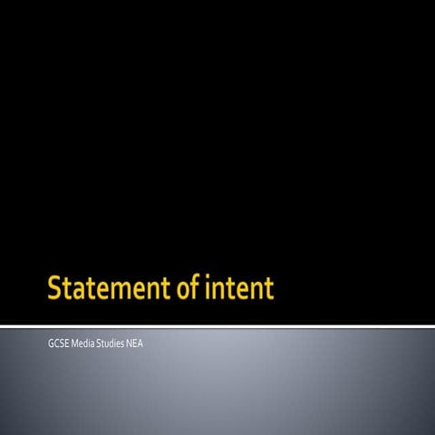 GCSE Statement of intent nea