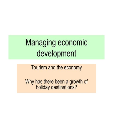 GCSE Geography---Tourism and the Economy