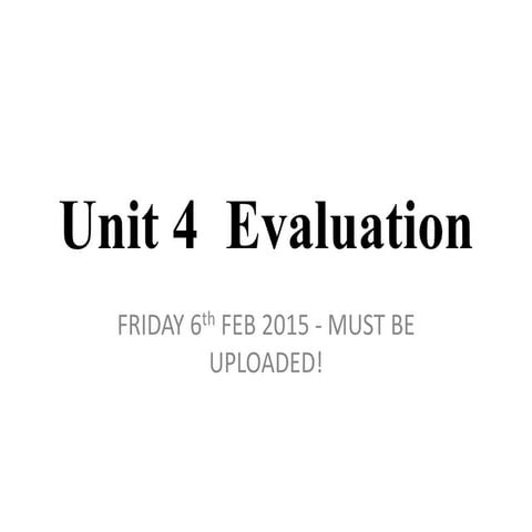 Gcse unit4 evaluation
