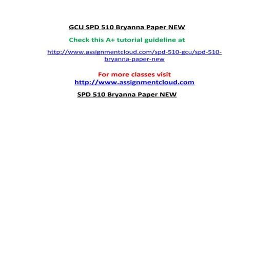 Gcu spd 510 bryanna paper new | DOC