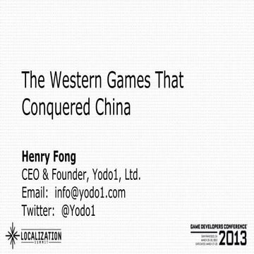 How to publish Western smartphone games in China -- GDC talk from Yodo1.com