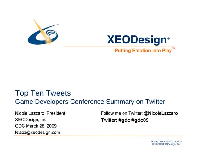 My Top Ten Tweets from GDC