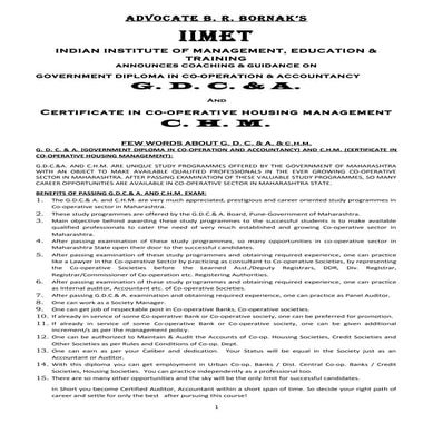 G.D.C.&A. and C.H.M.- JOB & CAREER ORIENTED GOVERNMENT COURSES.