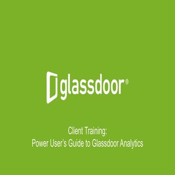 Power User's Guide to Glassdoor Analytics 