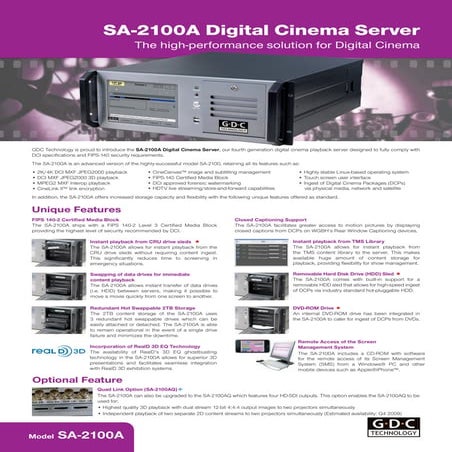 Gdc Sa 2100 A Brochure Final