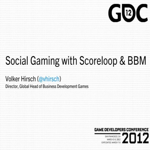 GDC12: Social Gaming