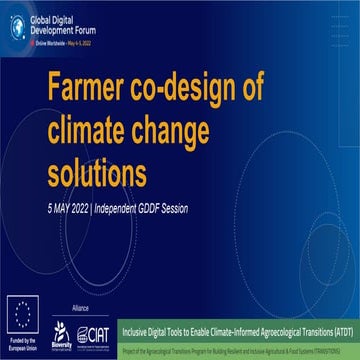 Lighting Talks: Farmer Co-Design of climate change solutions presentations