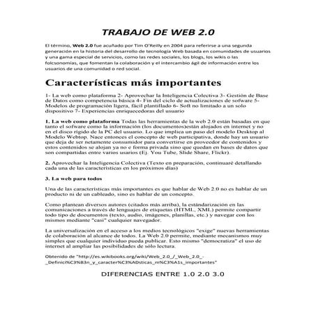 trabajo de la web2.0