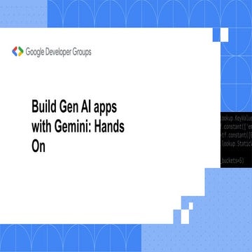 Build Gen AI apps with Gemini - GDGoC MIT Workshop
