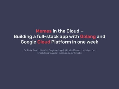 Building a full-stack app with Golang and Google Cloud Platform in one week