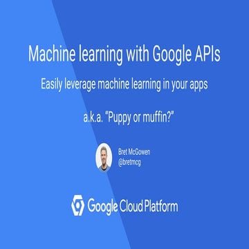Machine learning with Google machine learning APIs - Puppy or Muffin?