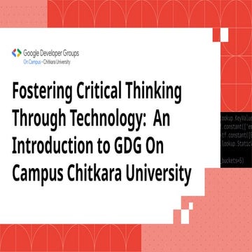 Google Developer Groups On Campus Chitkara University PPT