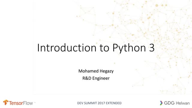 GDG Helwan Introduction to python | PPT