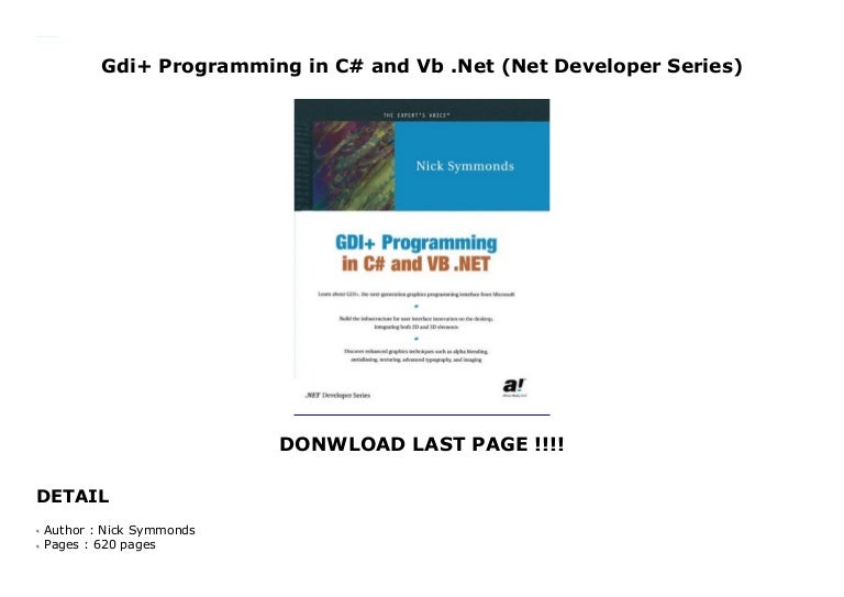 Gdi Programming In C And Vb Net Net Developer Series