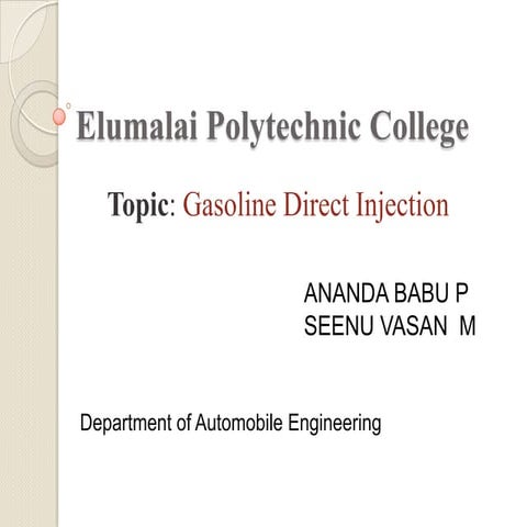 Gasoline direct Injection