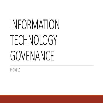 Information technology govenance
