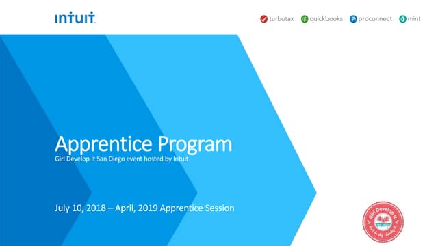 GDISD, Girl Develop It San Diego, intuit apprentice program
