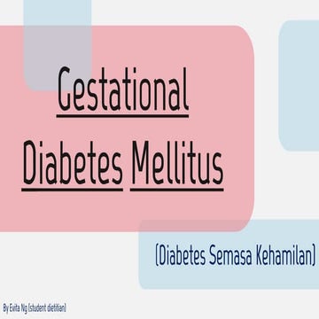 Gestational Diabetes Mellitus flipchart. | PDF