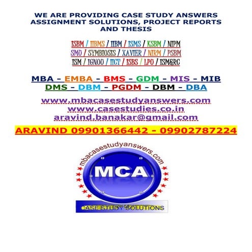 Gdm iibms case study answers & solutions