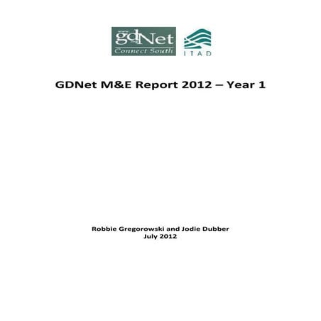 GDNet M&E Report 2012–Year 1