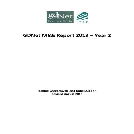 GDNet Year 2 M&E Report 2013