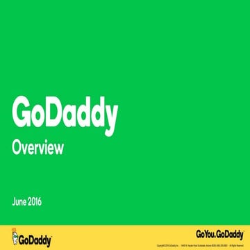 GoDaddy Overview Presentation June 2016