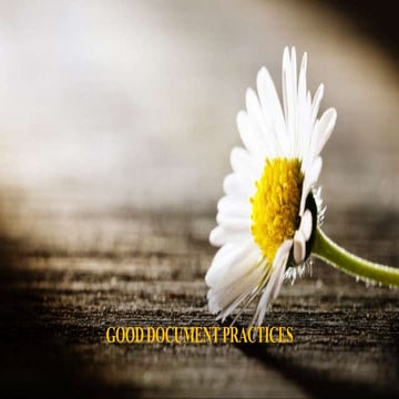 Good document Practices, GDP